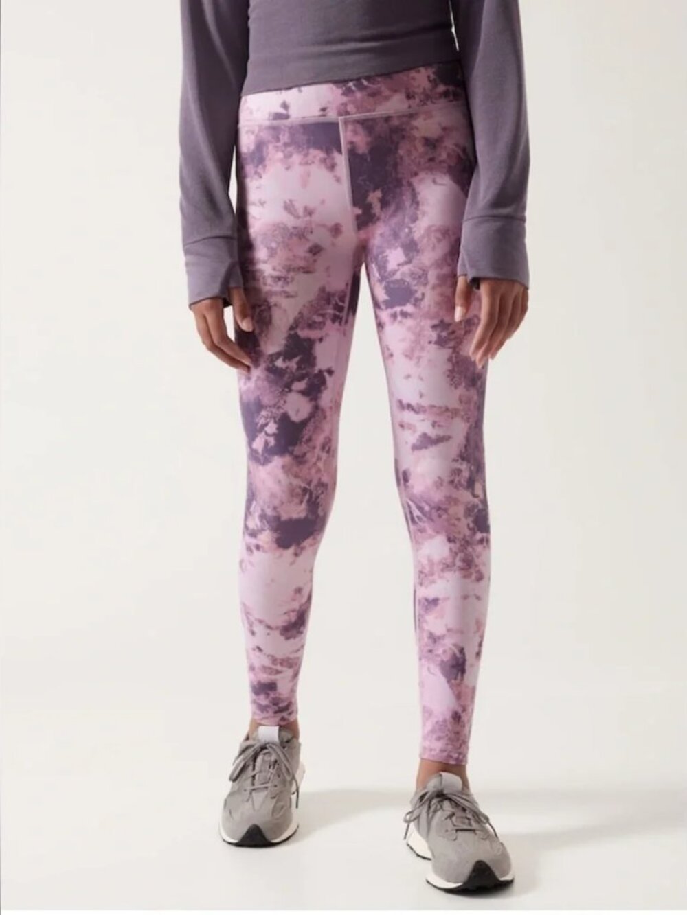 NWT Athleta Girl Purple Supernova High Rise Printed Chit Chat Tight Legging